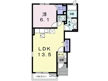 ジェントリー Ⅱ(1LDK/1階)の間取り写真