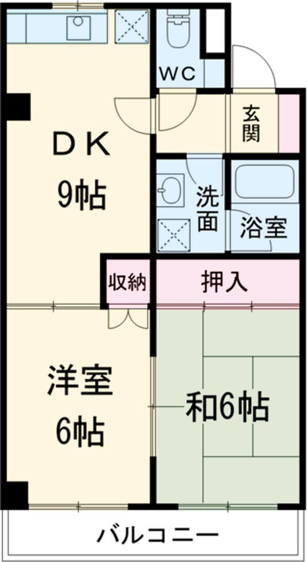 Gサイド白羽根(2DK/3階)の間取り写真