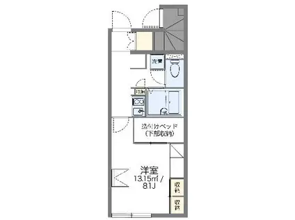 レオパレス雅野 四(1K/1階)の間取り写真