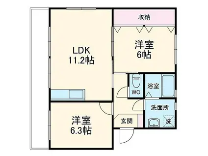 AMENITYSQUARE14(3DK/2階)の間取り写真