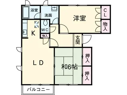 トルースヒルズITMB棟(2DK/2階)の間取り写真