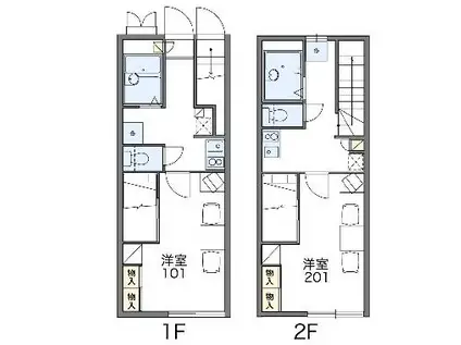 レオパレスイン(1K/1階)の間取り写真