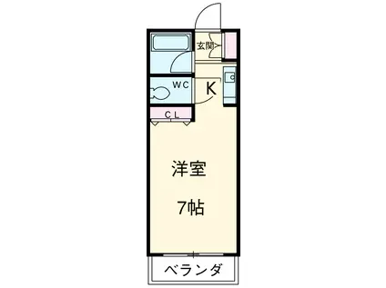 正和荘(1K/1階)の間取り写真