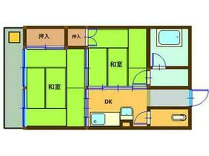 レジリエンス三里(2DK/2階)の間取り写真