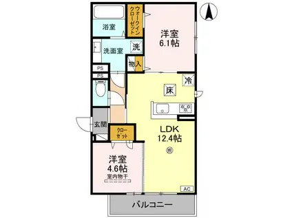 D-ROOM南区八条源町(2LDK/1階)の間取り写真