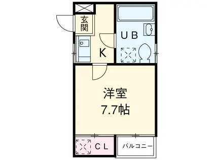 インフィニティ今池(1K/1階)の間取り写真