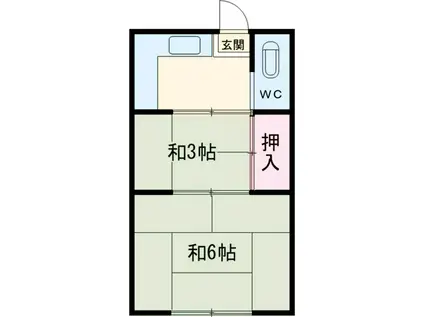 ひかり荘(2K/2階)の間取り写真