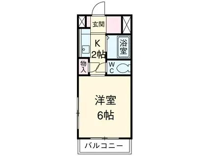 アールシティ・はたの(1K/4階)の間取り写真