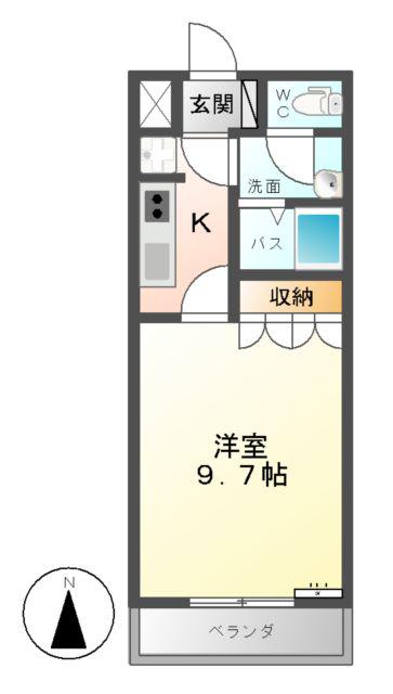 リベラル陽東(1K/1階)の間取り写真