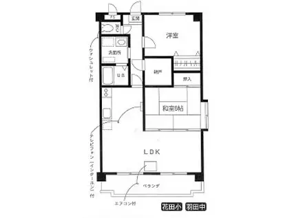 フィオーレ大山Ⅱ(2LDK/3階)の間取り写真