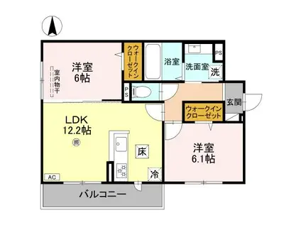 D-ROOM南区八条源町(2LDK/1階)の間取り写真