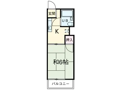 保富コーポ(1K/2階)の間取り写真