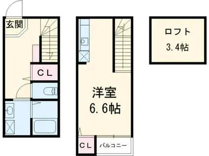 メゾン・ド・琥珀(1K/1階)の間取り写真