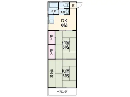 コーポさとう(2DK/3階)の間取り写真