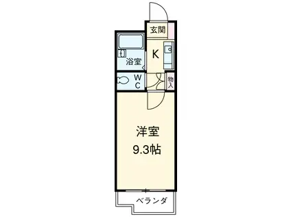 ユング桜山(1K/2階)の間取り写真