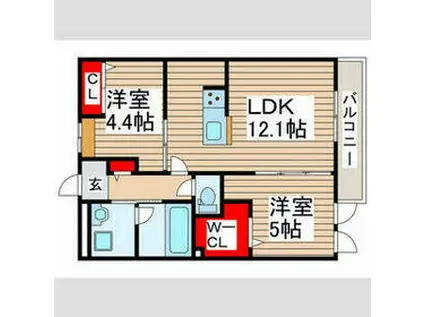 RICHESSE(2LDK/3階)の間取り写真