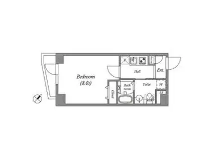 GRAN PASEO新宿河田町(1K/6階)の間取り写真