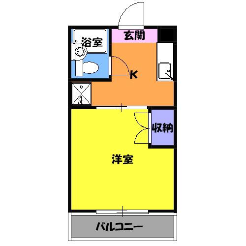 サンビレッジ(1K/3階)の間取り写真