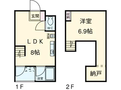 AZZURRI池下(1SLDK/3階)の間取り写真