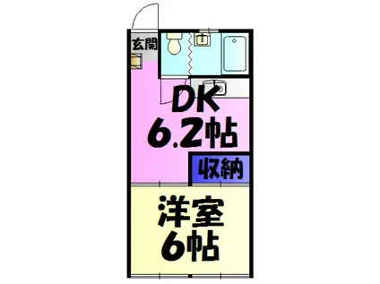 秋葉ビル(1K/3階)の間取り写真