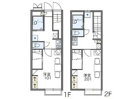 レオパレス竹山(1K/2階)の間取り写真