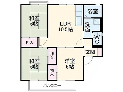 レジデンスライム(3LDK/2階)の間取り写真