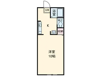 GREENHILL(ワンルーム/1階)の間取り写真