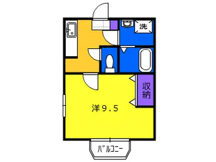 東海道本線 天竜川駅 徒歩32分 2階建 築21年(1K/2階)の間取り写真