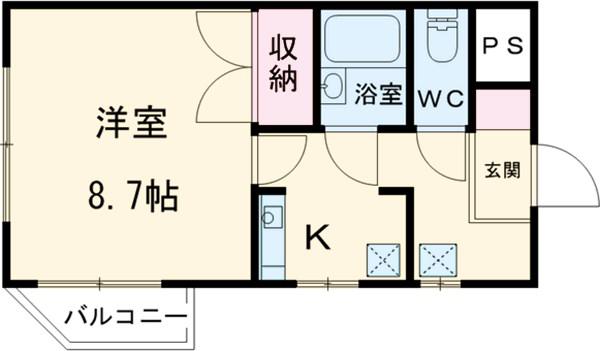 サンフォレストⅡ(1K/1階)の間取り写真