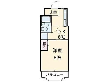 ロイヤルマルトウⅠ(1DK/3階)の間取り写真