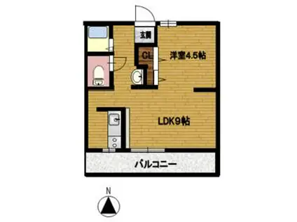 Fメゾン堀田(1LK/3階)の間取り写真