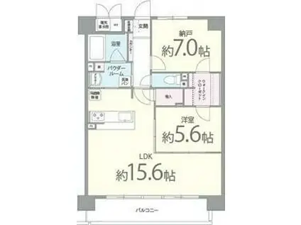 リバーフィールド茨木(1SLDK/2階)の間取り写真