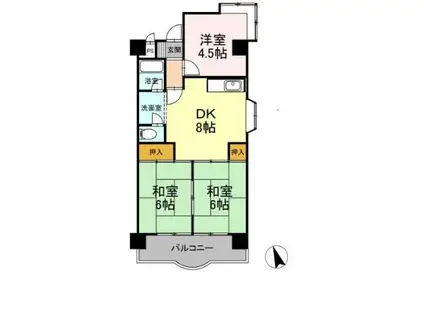 エスポア菰野(3DK/2階)の間取り写真