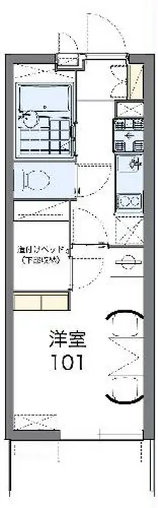 レオパレスモンサンミッシェル 4階階 間取り