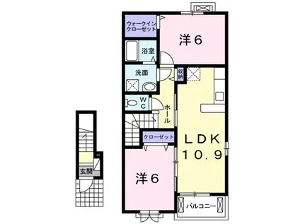 キャスケット(2LDK/2階)の間取り写真