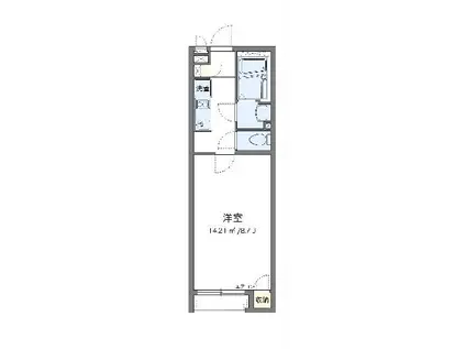 クレイノ桜(1K/2階)の間取り写真
