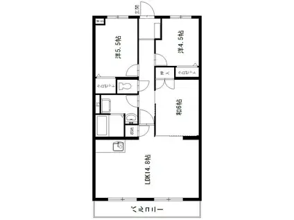エスペランサAOI(3LDK/3階)の間取り写真