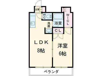 イヌカイビル(1LDK/8階)の間取り写真