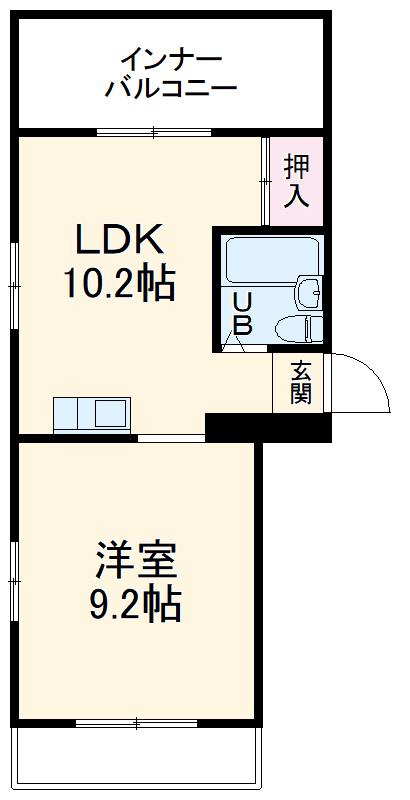 メゾンヘイセイ ネクスト(1LDK/2階)の間取り写真