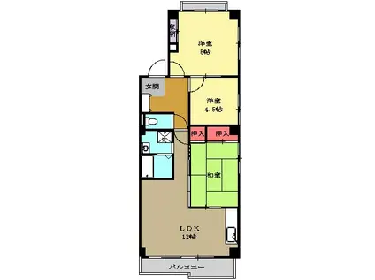ル・アール(3LDK/1階)の間取り写真