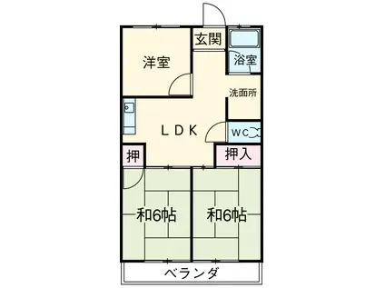 サンローヤル香流ビル(3LDK/4階)の間取り写真
