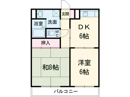 メゾンドフルール(2DK/2階)の間取り写真