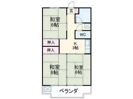 陽山ハイツ(3K/3階)の間取り写真