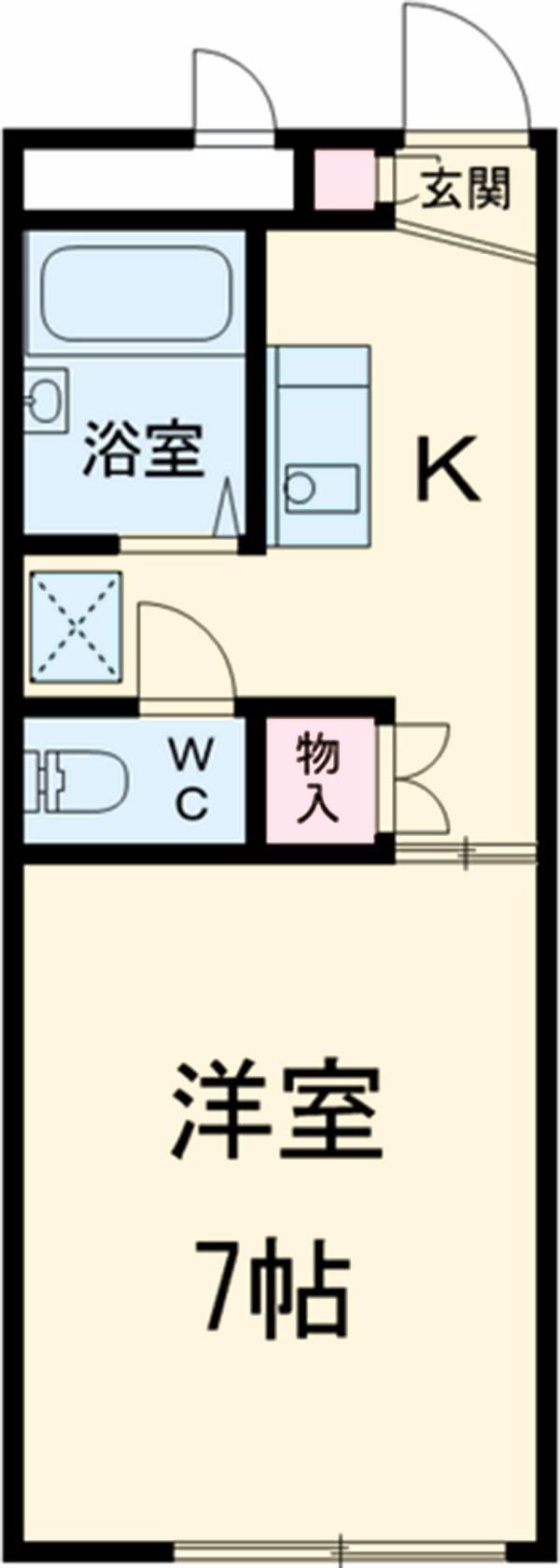 DOLCEⅡ(1K/1階)の間取り写真