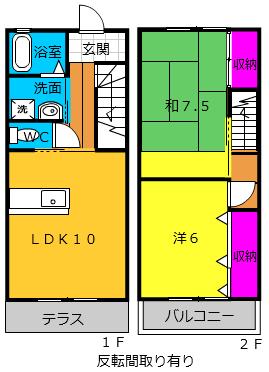 しいの木ビラＡ(2LDK)の間取り写真