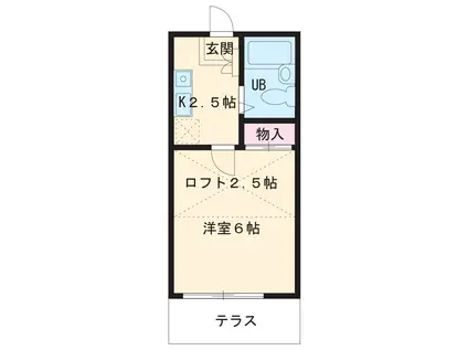 エクセル八田Ⅱ(1K/1階)の間取り写真