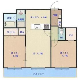 ラ ヴィ ベール(2LDK/4階)の間取り写真
