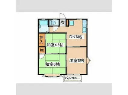 ベルカーサ(3DK/1階)の間取り写真