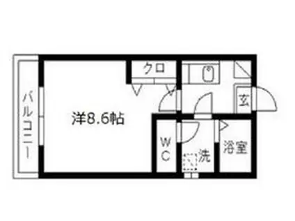 クレフラスト天神町(1K/1階)の間取り写真