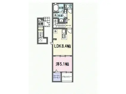 ヒカルサ豊橋東田町Ⅰ(1LDK/2階)の間取り写真